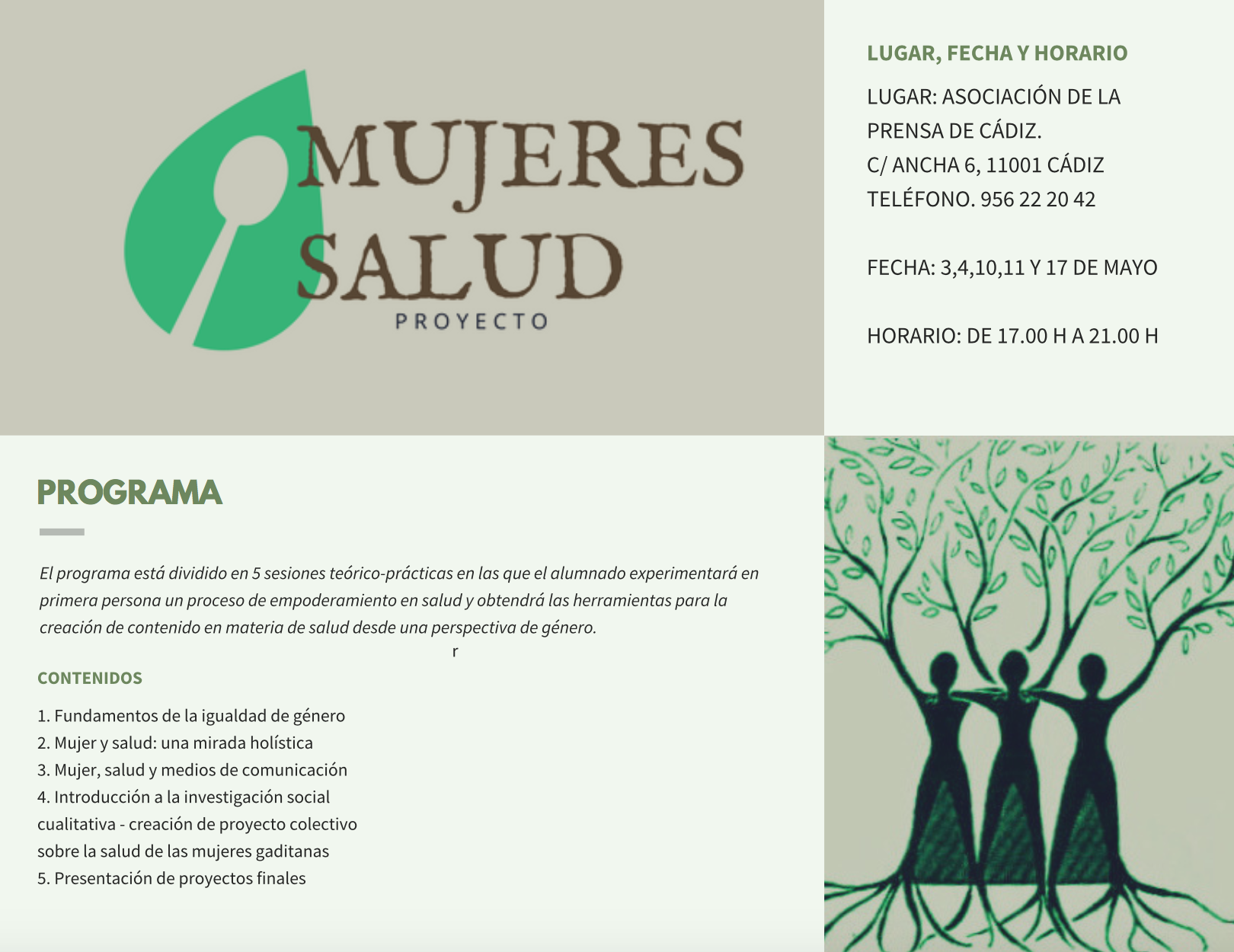 Mayo: Inscríbete al curso Mujer, Salud y Medios de Comunicación