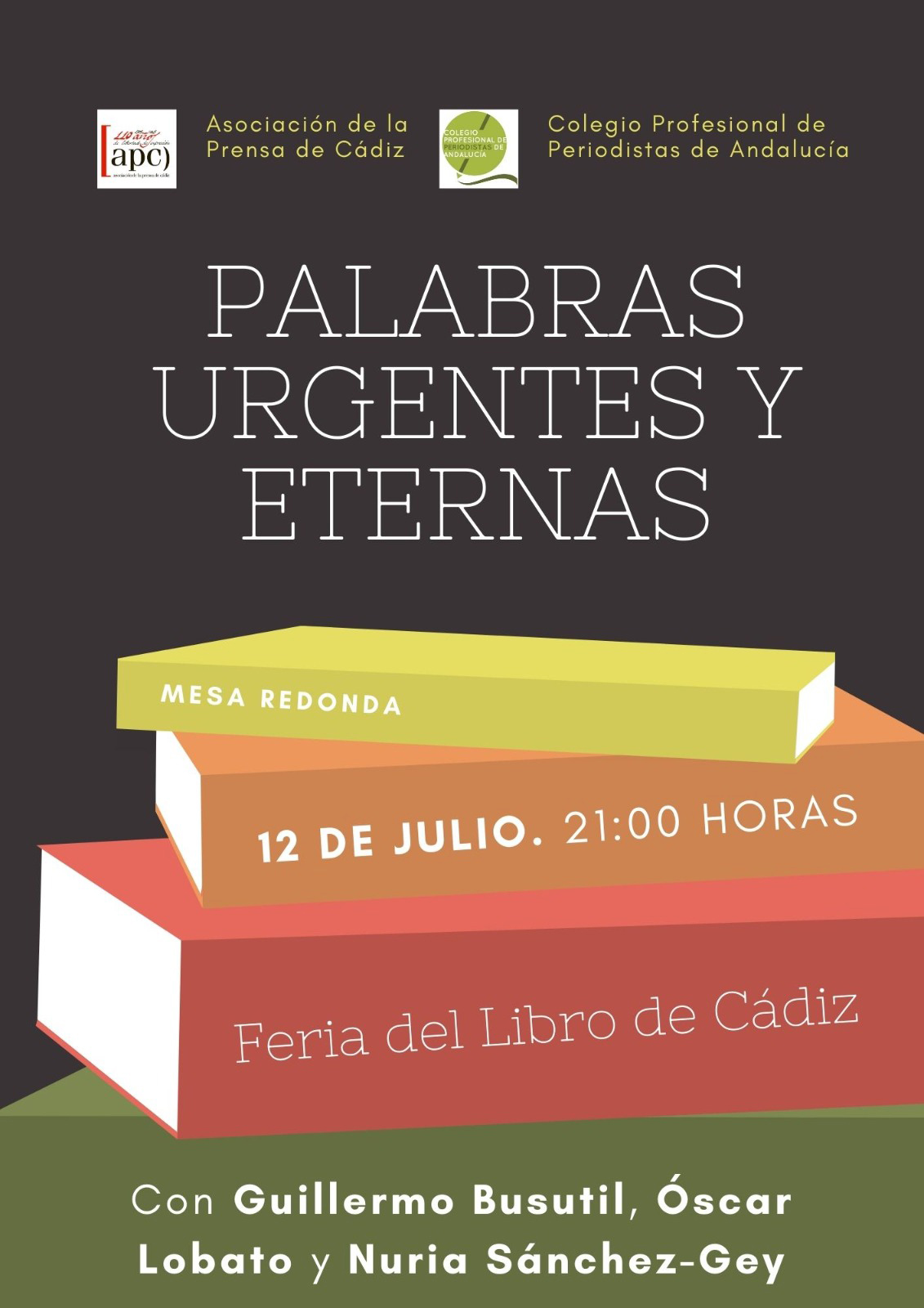 Periodistas que son también escritores protagonizarán una mesa redonda el próximo martes en la Feria del Libro de Cádiz