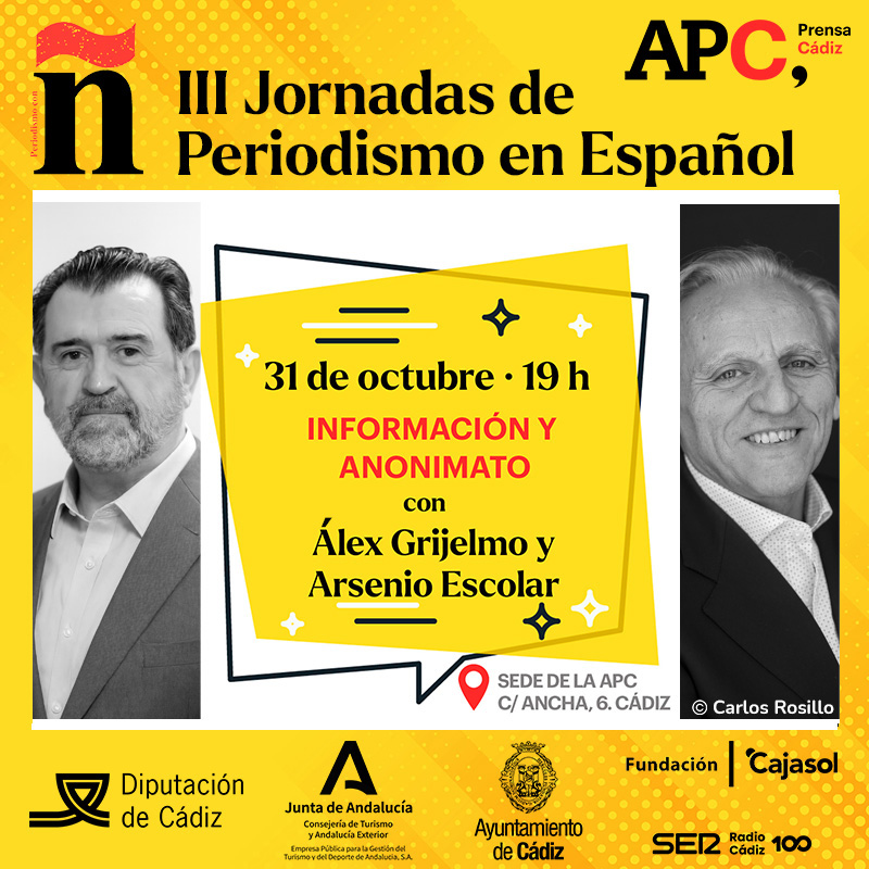 Escolar y Grijelmo dialogan mañana en la APC sobre los riesgos del anonimato en la información