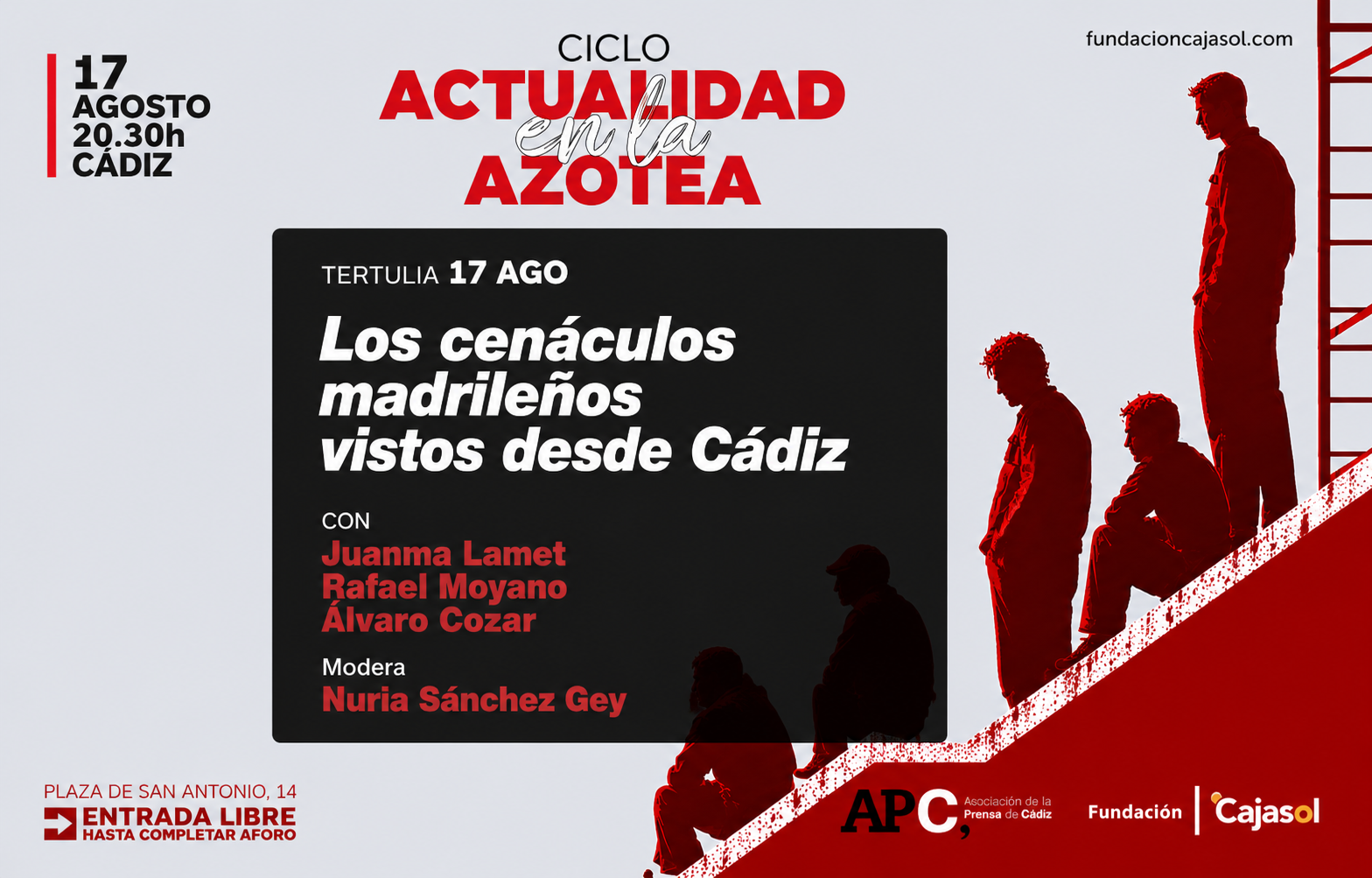 Los cenáculos madrileños, vistos desde Cádiz, protagonizan una nueva cita de «La actualidad en la azotea»